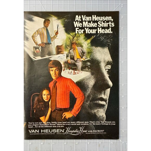 Van Heusen "Hampshire House Dress Shirts with Dacron" Playboy Vintage Print Ad - Picture 2 of 3